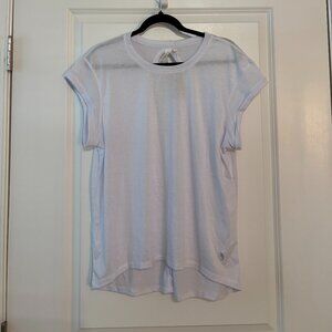 icyzone White Open Back Activewear Exercise Workout Top/Shirt Size Small